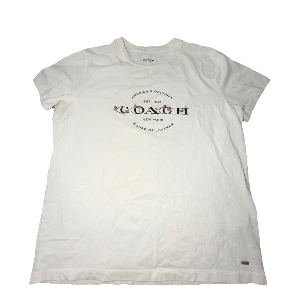 Women’s Coach Floral Logo Tshirt Medium (AD4)